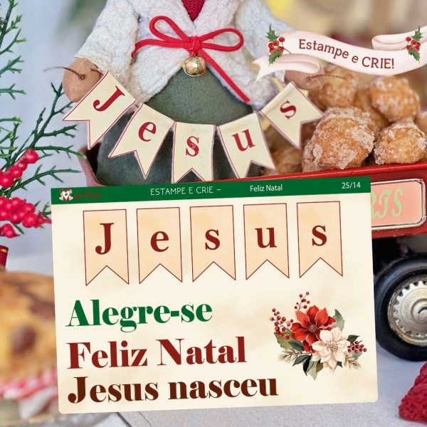 25 / 14 - Natal - Bandeirola - Estampe E Crie P 25 / 14 - Natal - Bandeirola - Estampe E Crie P