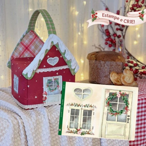 25 / 15 - Natal - Casinha Panetone - Estampe E Crie P 25 / 15 - Natal - Casinha Panetone - Estampe E Crie P