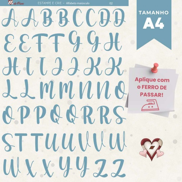 AZUL - Alfabeto MAIÚSCULO - 02 - Estampe e Crie GG AZUL - Alfabeto MAIÚSCULO - 02 - Estampe e Crie GG