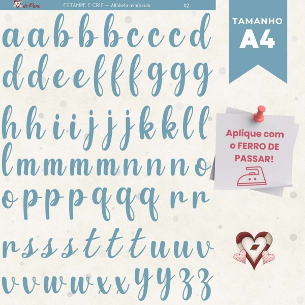AZUL - Alfabeto Minúsculo - 02 - Estampe e Crie GG AZUL - Alfabeto Minúsculo - 02 - Estampe e Crie GG