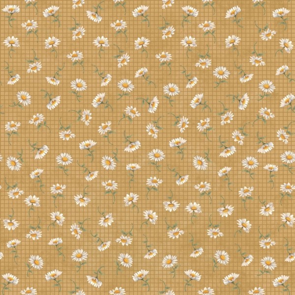 C91876-02 - Tecido Tricoline Digital LAR DOCE LAR - MARGARIDA Grid - OCRE C91876-02 - Tecido Tricoline Digital LAR DOCE LAR - MARGARIDA Grid - OCRE