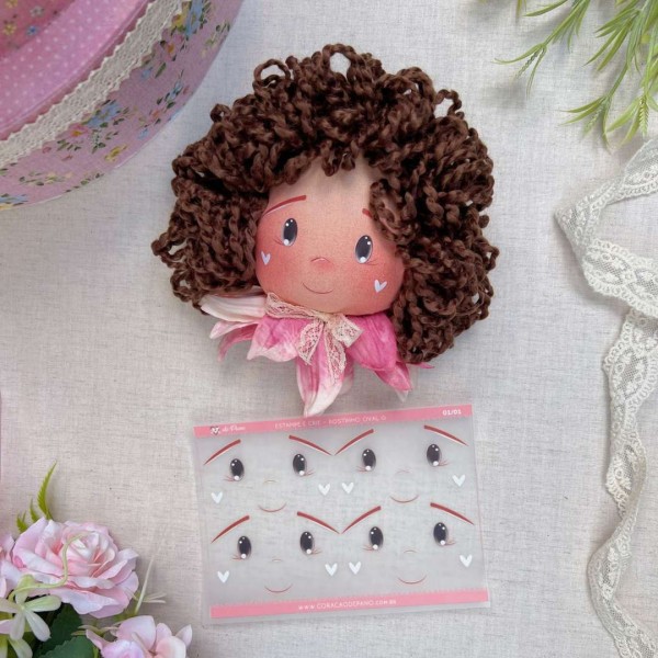 OVAL G - Estampe e Crie Rostinho de Boneca OVAL G - Estampe e Crie Rostinho de Boneca