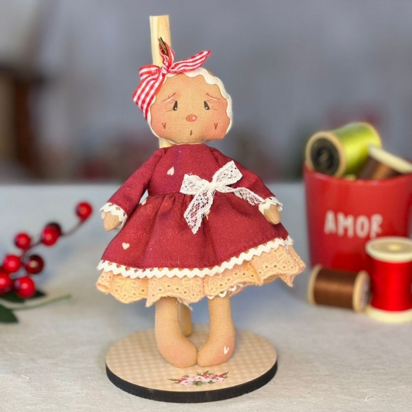 PP - Suporte para Boneca 15CM - Xadrez ROSA (1UN) PP - Suporte para Boneca 15CM - Xadrez ROSA (1UN)