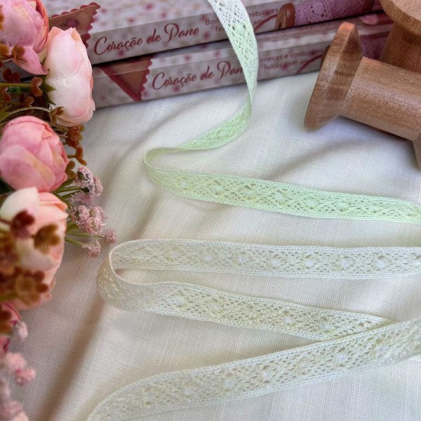 RN119 - Renda de Algodão CANDY COLORS - VERDE (LARGURA - 1cm) RN119 - Renda de Algodão CANDY COLORS - VERDE (LARGURA - 1cm)