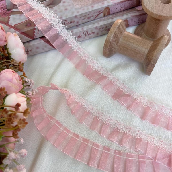 RN126 - Renda Frufru CANDY COLORS - ROSA (LARGURA - 2,5cm) RN126 - Renda Frufru CANDY COLORS - ROSA (LARGURA - 2,5cm)